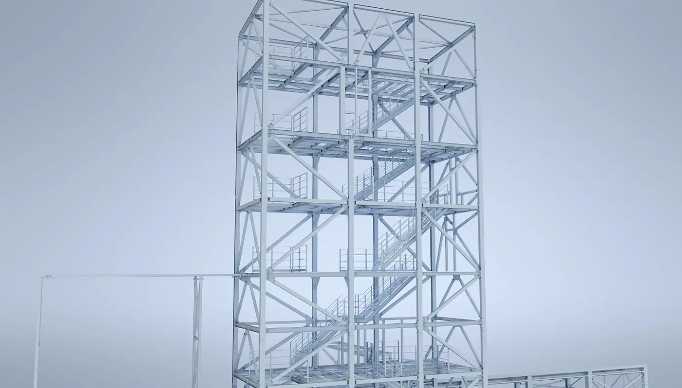 Elevatorski toranj s tehnološkim platformama